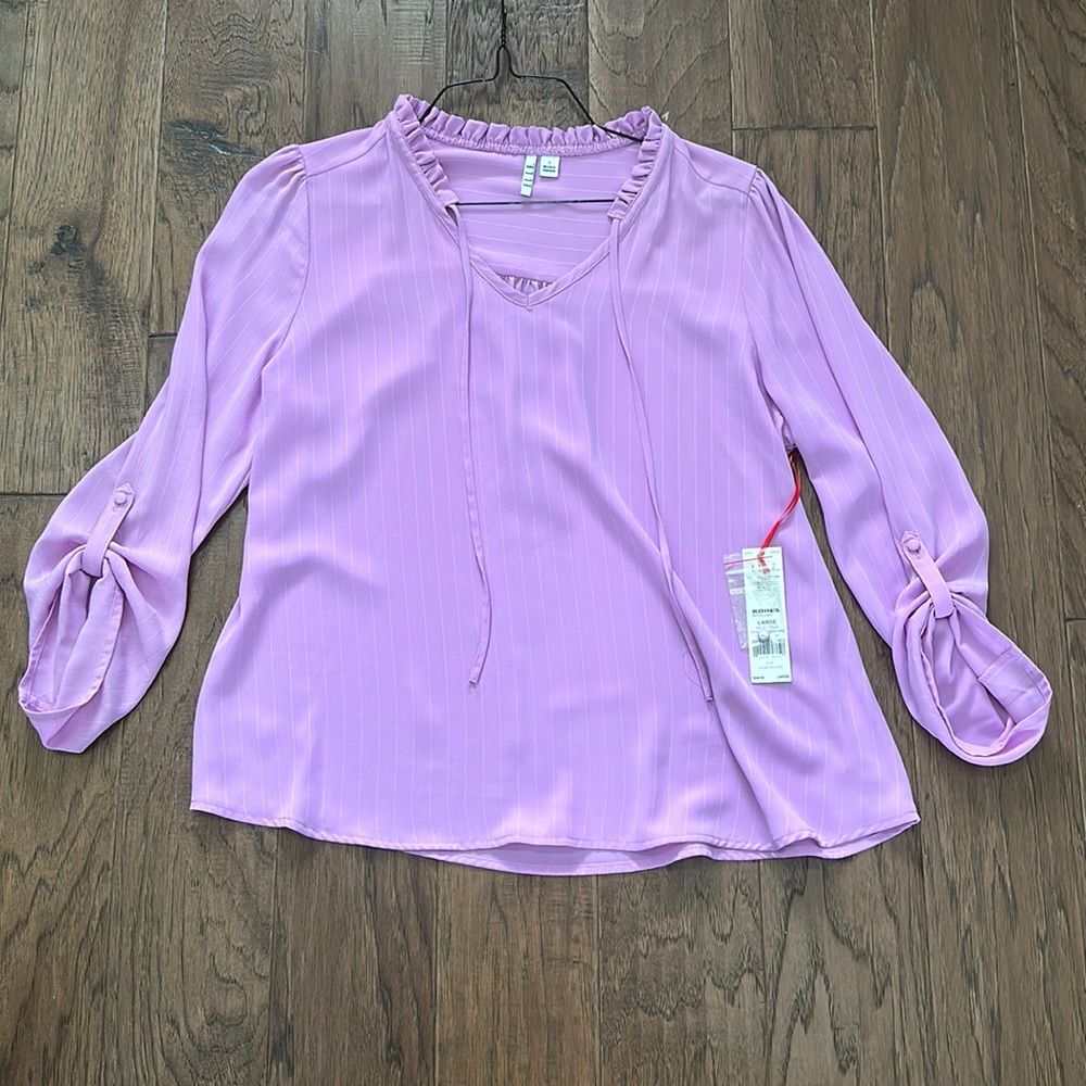 NWT Elle purple blouse size large